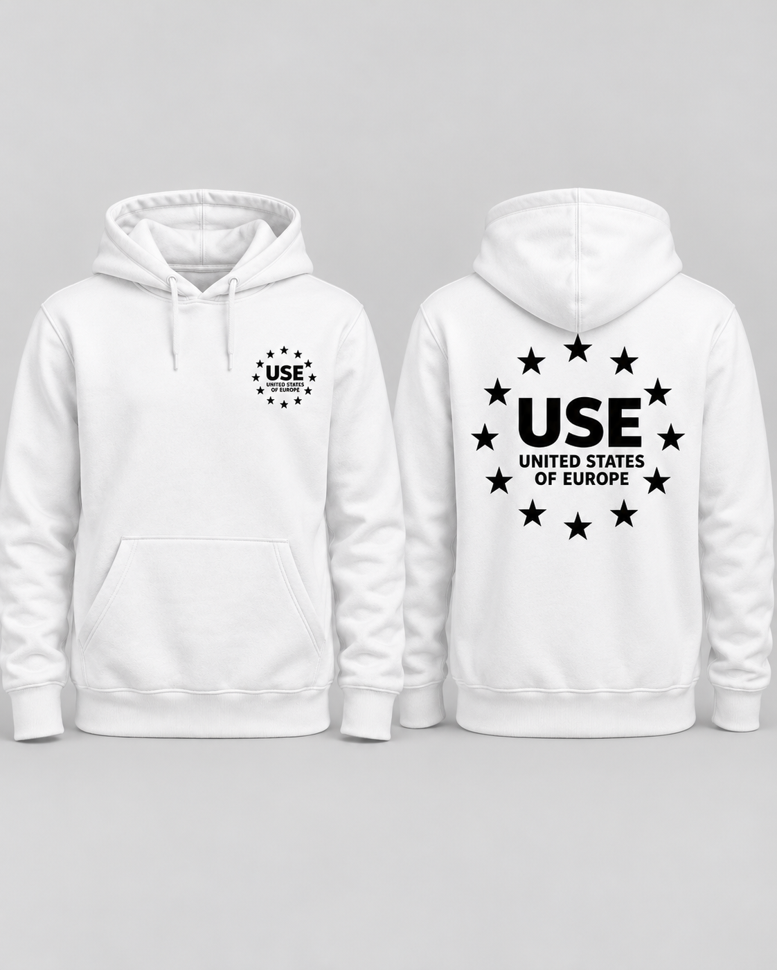 USE-Hoodie – Weiß – Rückenmotiv